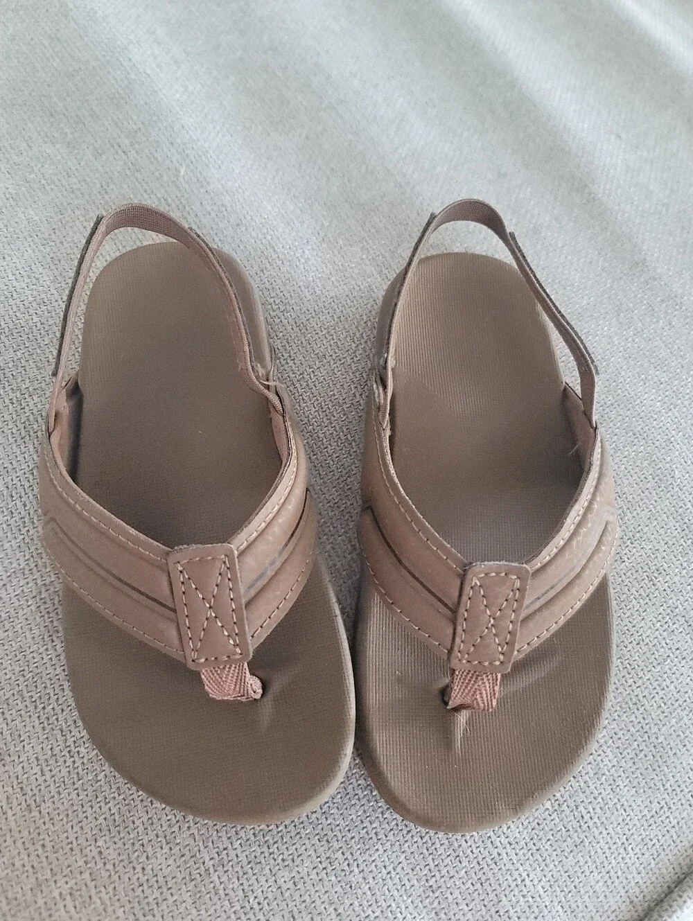 Wonder Nation Toddler Boy's Brown Casual Flip Flops, Sz 9-10